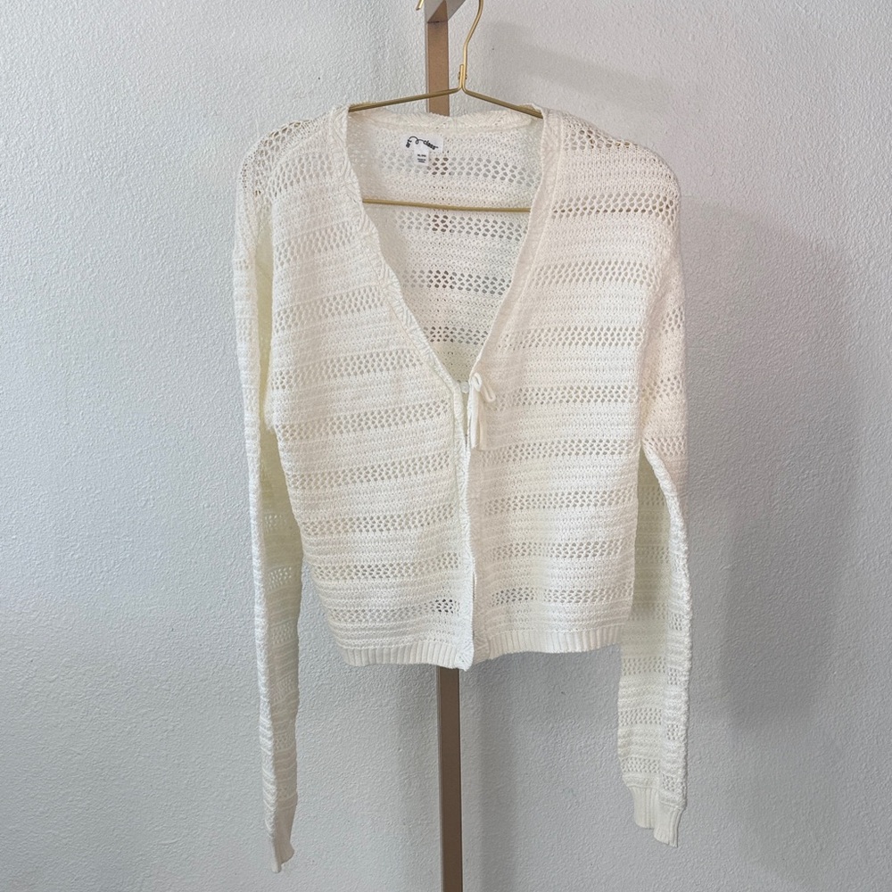 Art Class Ivory Open-Front Cardigan